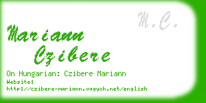 mariann czibere business card